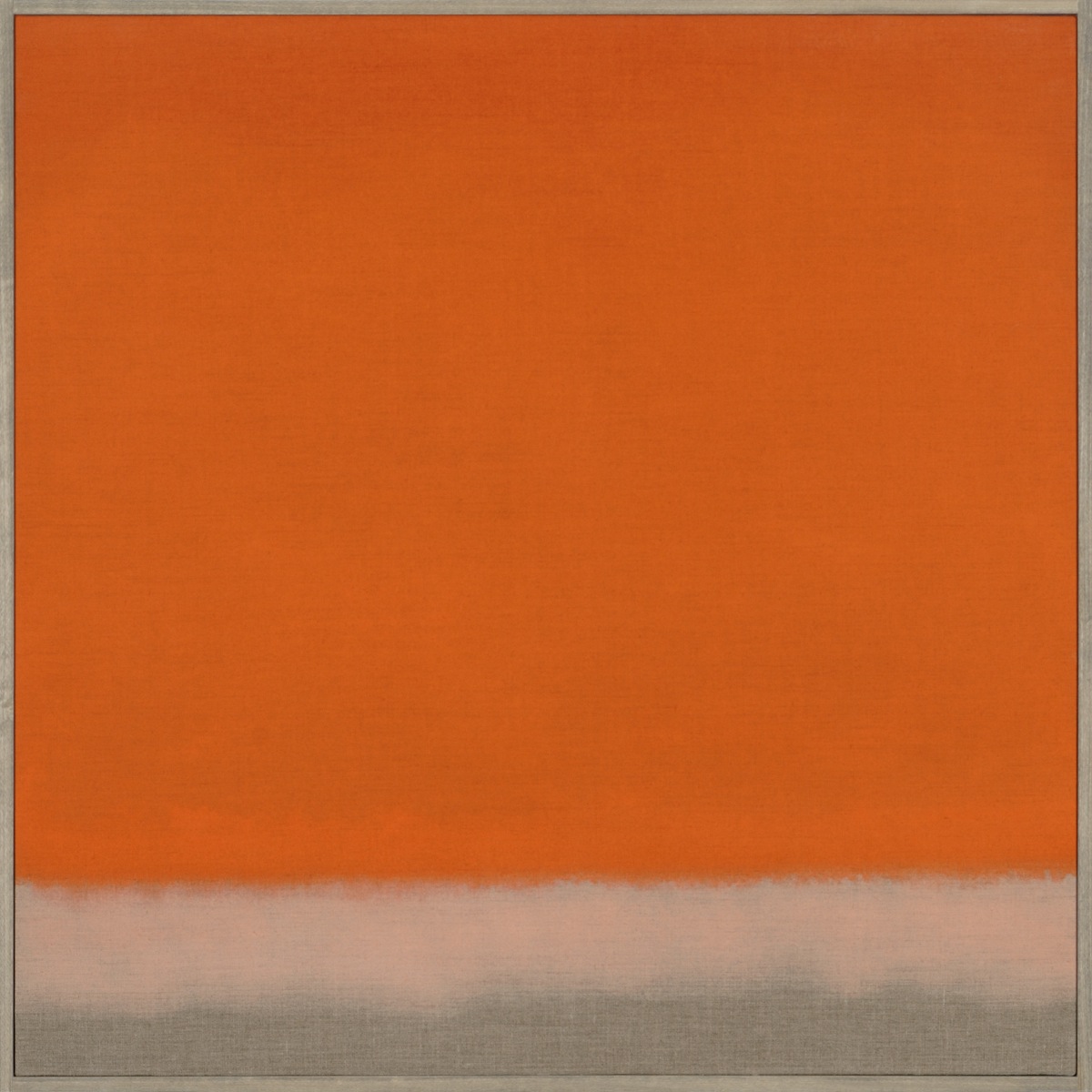 Untitled (Red Orange), 2014.<br/>Oil on linen, 36" x 36".<br/>Private Collection.